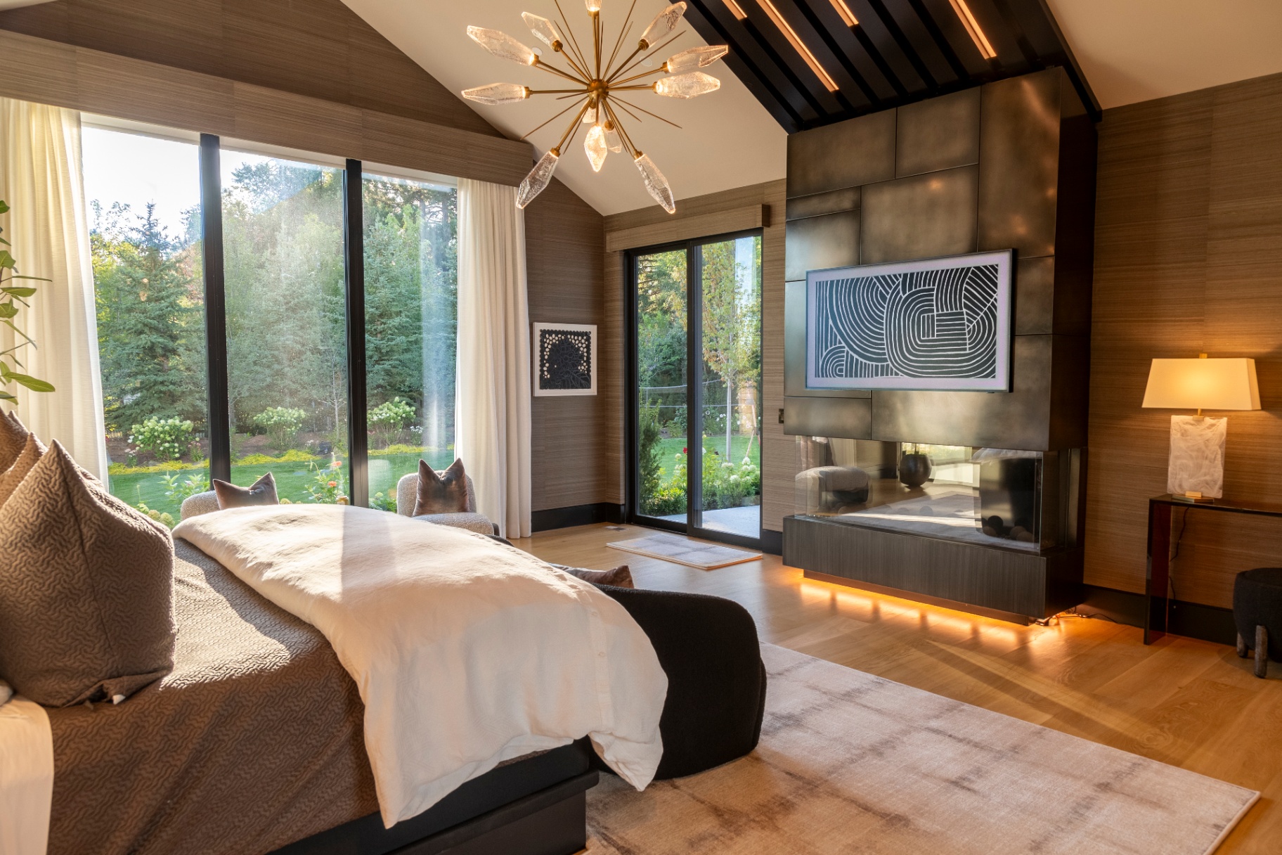 Serene bedroom with integrated technology