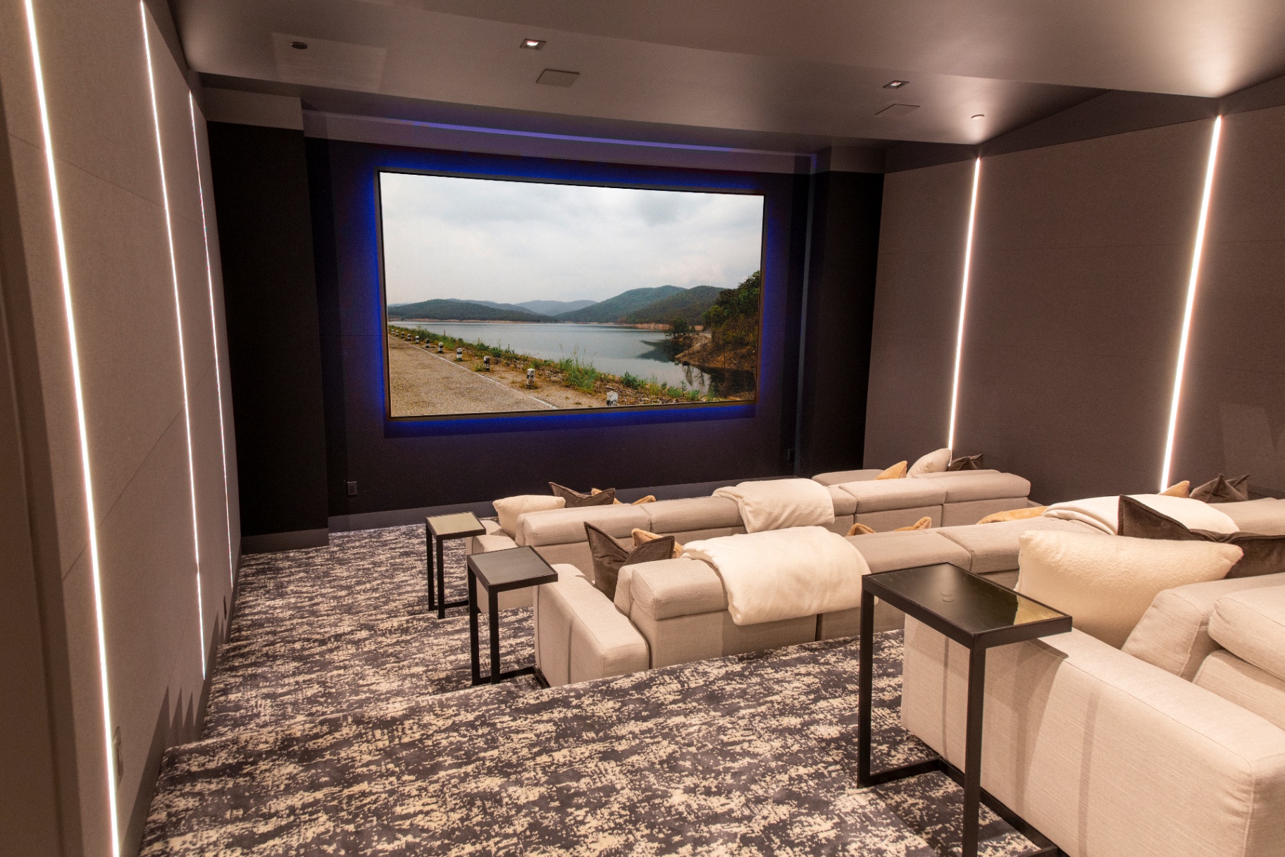 Dedicated cinema with a Screen Innovations projection screen