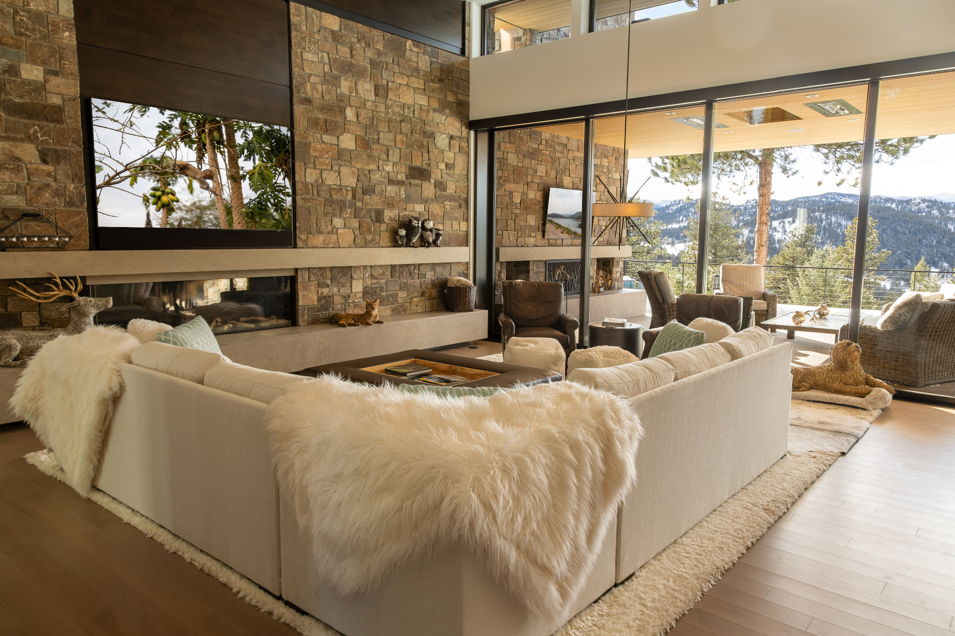 Modern great room with integrated control and architectural lighting