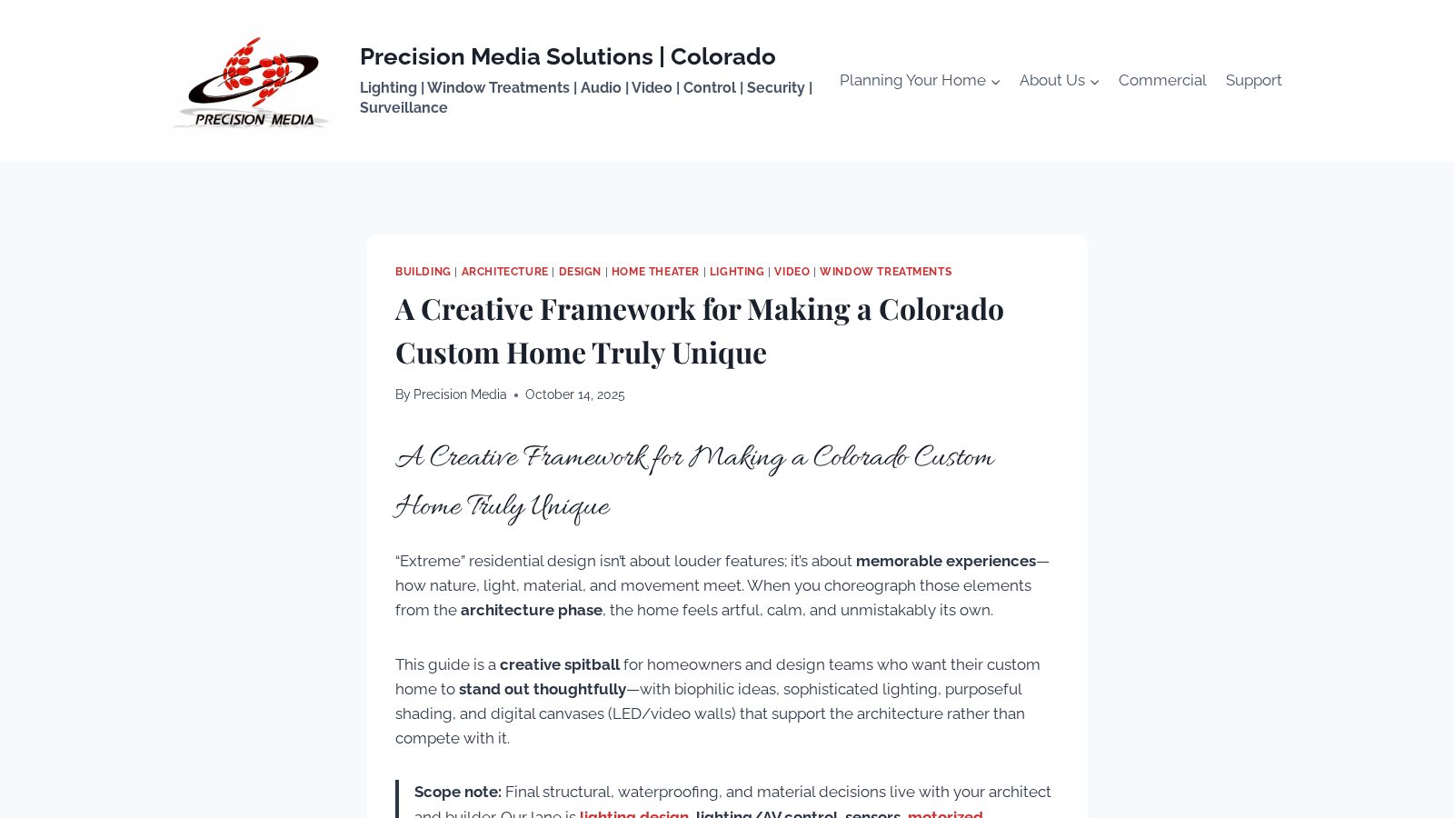 A Creative Framework for Making a Colorado Custom Home Truly Unique