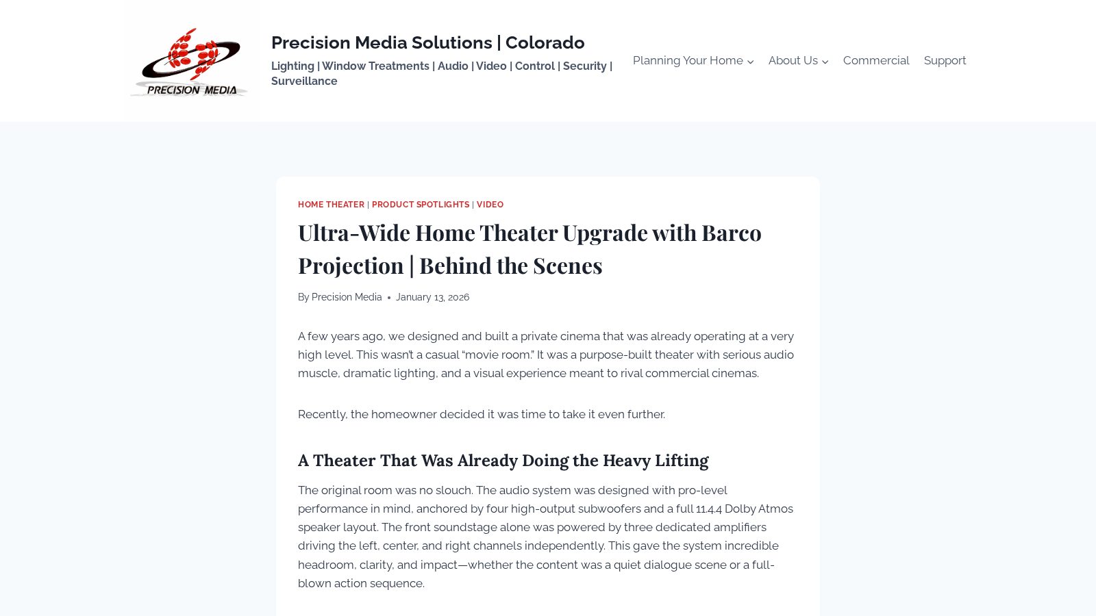 Ultra-Wide Home Theater Upgrade with Barco Projection | Behind the Scenes