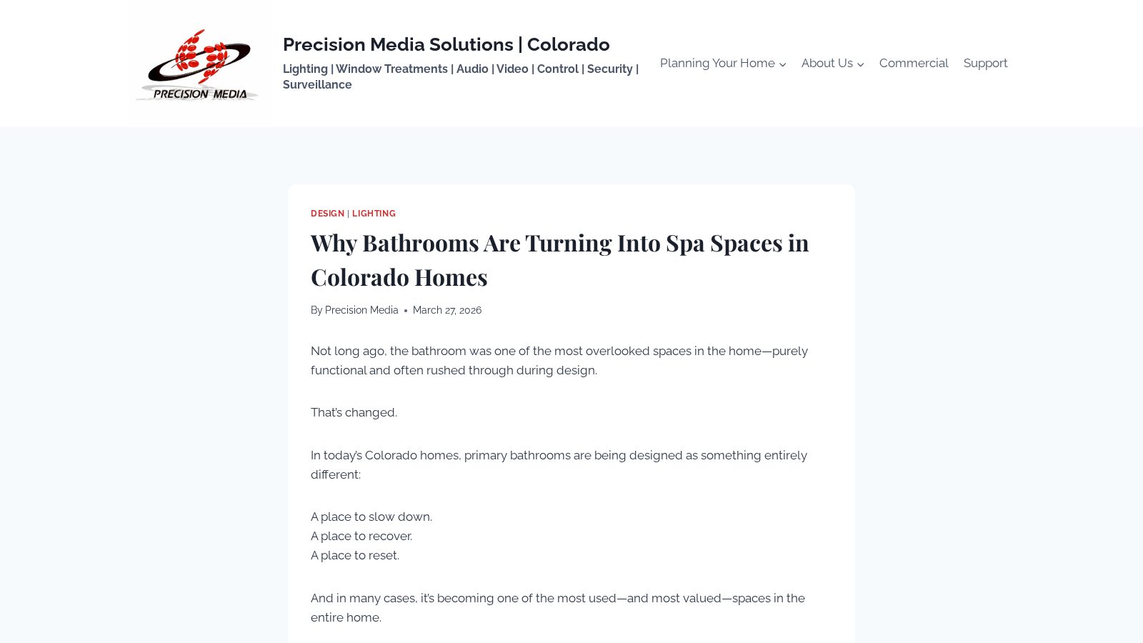 Why Bathrooms Are Turning Into Spa Spaces in Colorado Homes