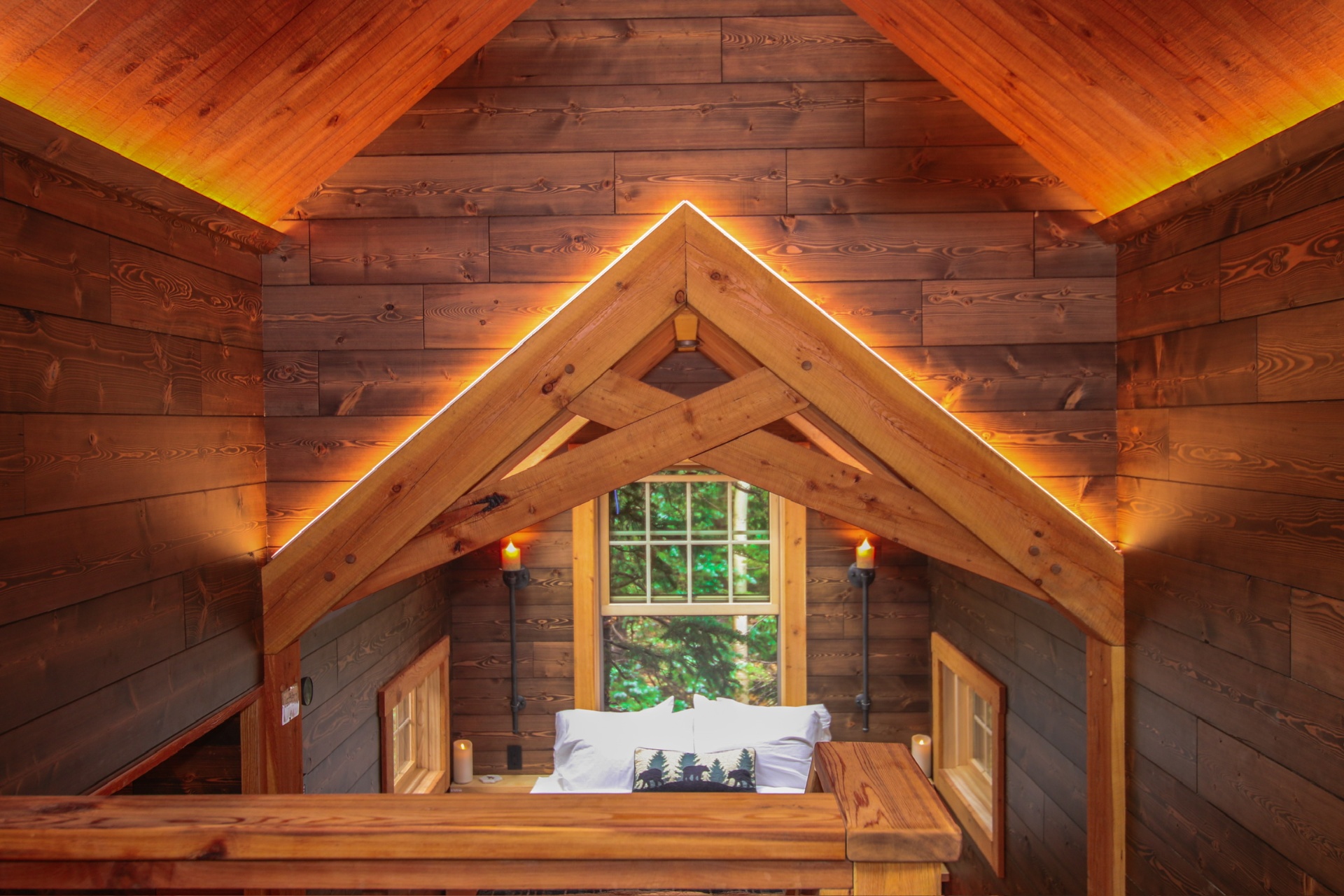 Warm tunable Ketra lighting washing a Colorado home interior
